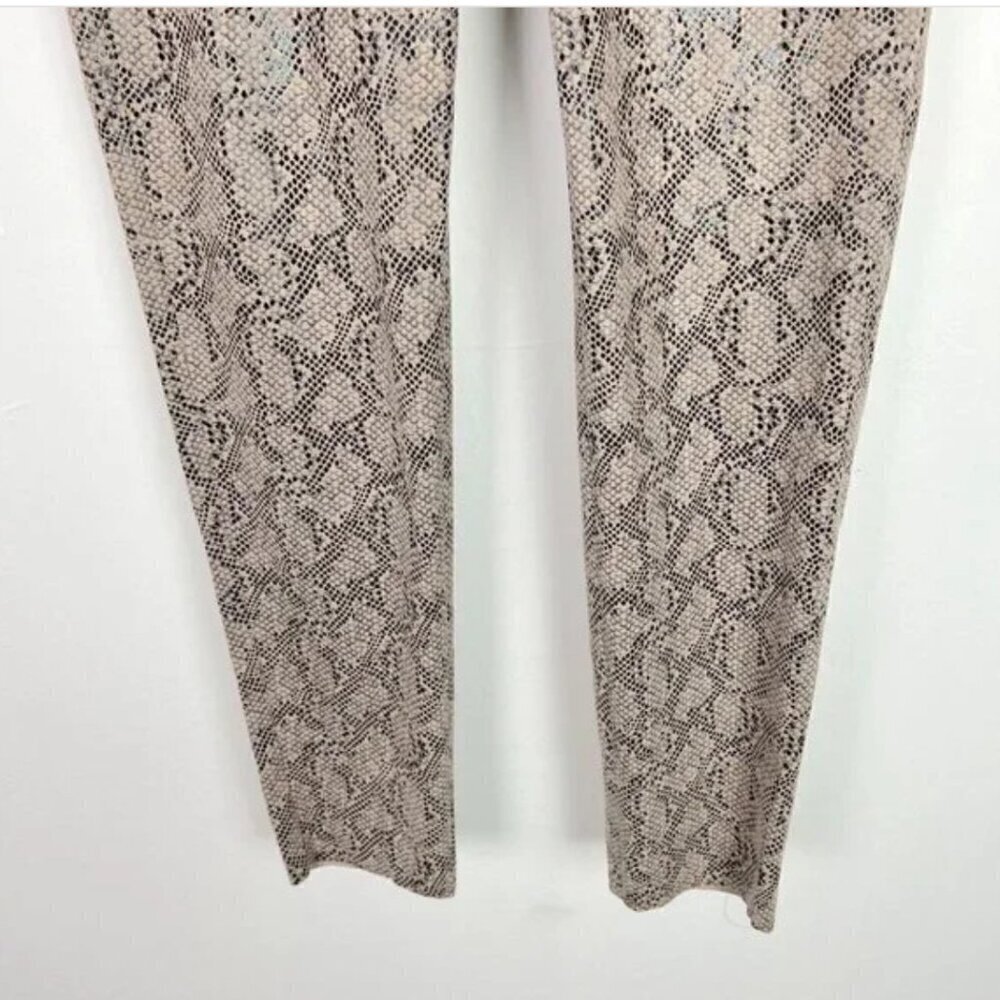 Zara Basic Python Snakeskin Print Faux Suede Legg… - image 3